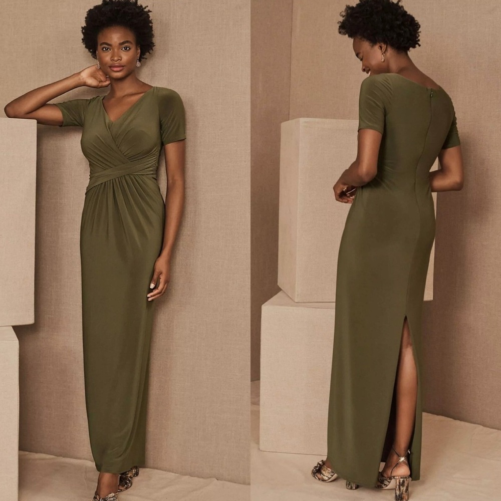 Anthropologie BHLDN Chelle Faux Wrap Formal Maxi Dress Size 16